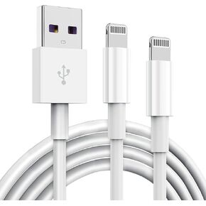 2 Pack Apple MFi Certified iPhone Charger Cable 6Ft, Apple Lightning to USB Cable Cord 6 Foot, 2.4A Fast Charging, Apple Phone Long Chargers for iPhone 14/13/12/11/ X/XS/XR/8/7/6/SE Plus Pro Max Mini in Saudi Arabia