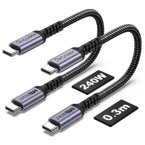 USB 4 Cable 6.6FT 2 Packs, 240W USB C Cord, High Speed 40Gbps Data in Saudi Arabia