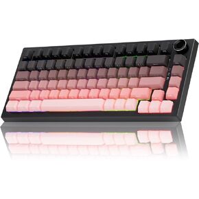 Gurjot 75% Hot‑Swappable Wireless Mechanical Keyboard with Knob, RGB PBT Gaming Keyboard, Tri‑Mode BT5.0/2.4G/USB‑C in Kuwait
