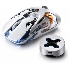 Angry miao AM Infinity Wireless Gaming Mouse, 49g Magnesium-Aluminum, PAW3950 30K DPI, 8K Polling, Anti-Double Click Optical-Micro Switches, Hot-Swap Battery, Tri-Mode RGB Programmable Mouse for FPS in Kuwait