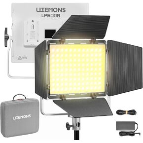 Godox LP600R RGB LED Video Light, Godox Litemons LED Panel Light Kit with Light Stand + Carrying Bag, APP Control, 60W Photography Studio Lighting, 1800K -10000K, 14 FX Modes/360° Rotatable (2PCS) in Saudi Arabia