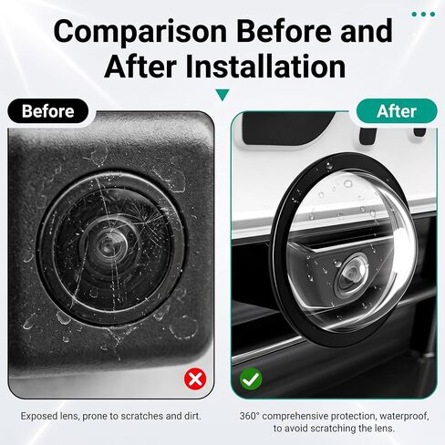 2 Pack Car Backup Camera Protector Cover, Clear HD Camera Lens Protector, 360° All-Round Protection Car Backup Lens Cap for Dust Scratch, Universal Essential Part for Most Vehicles in Kuwait