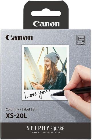 Color Ink and Label Set for Canon SELPHY SQUARE QX10 XS-20L in Kuwait