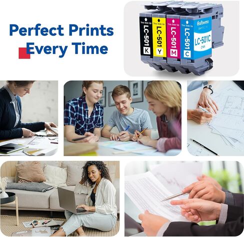 LC501XL LC501 Ink Cartridges Compatible for Brother MFC-J1360DW Printer 4PK in Kuwait