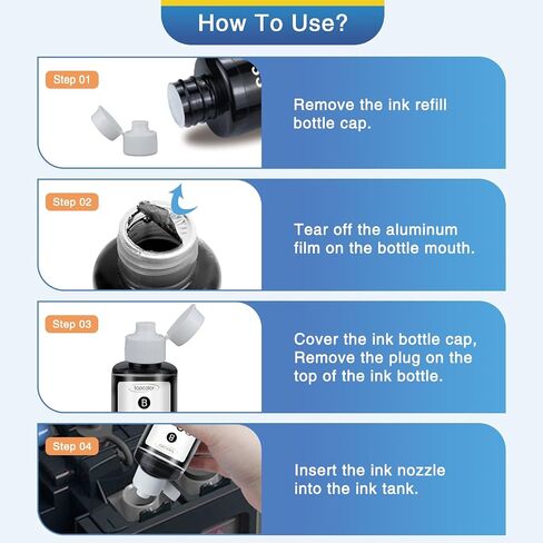 31 32XL Black Ink Bottles Set Compatible for HP 31 32XL for 7301 7602 in Kuwait
