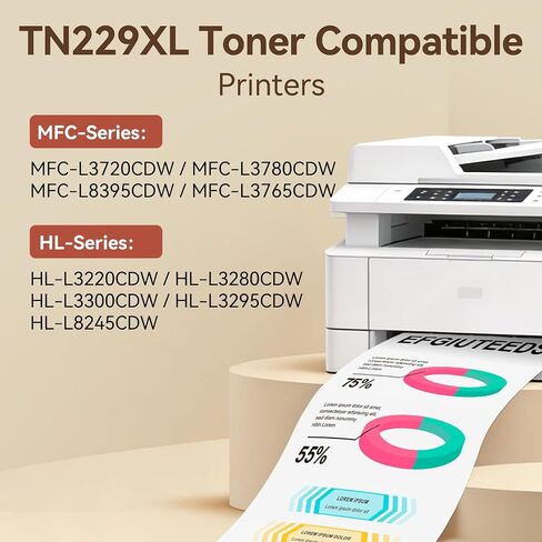 TN229XL Toner 5 Pack Comapatible for Brother MFC-L3780CDW in Kuwait
