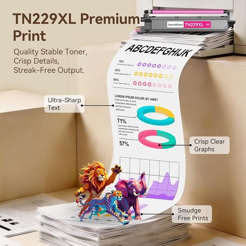 TN229XL Toner 5 Pack Comapatible for Brother MFC-L3780CDW in Kuwait