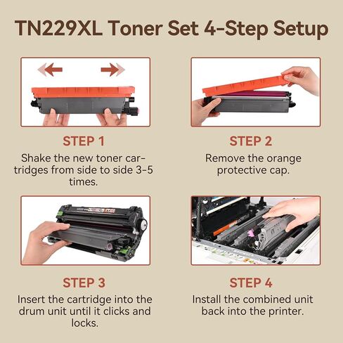 TN229XL Toner 5 Pack Comapatible for Brother MFC-L3780CDW in Kuwait