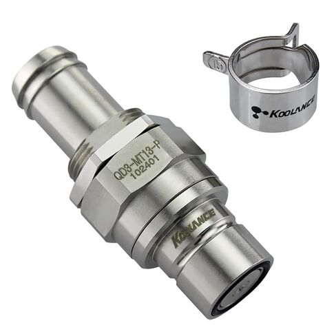 Koolance QD3 Male Quick Disconnect No-Spill Coupling, Panel Barb for ID 13mm (1/2in) in Kuwait