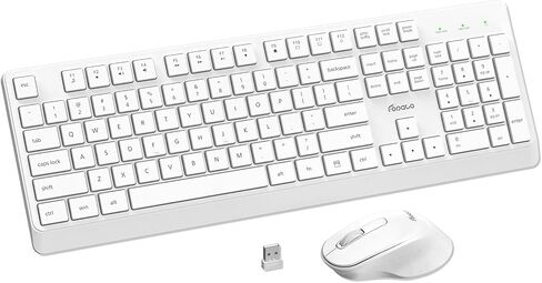 Wireless Keyboard and Mouse Combo Quiet for PC, Laptop and Mac - Grey in Saudi Arabia