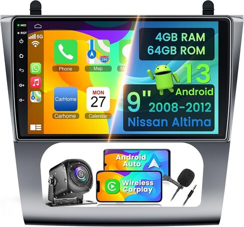 4GB+64GB Car Stereo Radio for Nissan Altima 2008-2012 Auto A/C in Kuwait