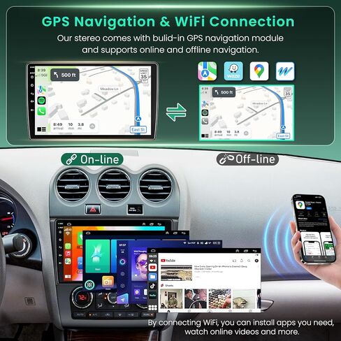 4GB+64GB Car Stereo Radio for Nissan Altima 2008-2012 Auto A/C in Kuwait