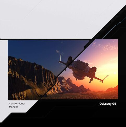 Samsung 32" Odyssey G5 Gaming Monitor, WQHD (2560x1440), 144Hz, Curved, 1ms, HDMI, Display Port, AMD FreeSync Premium, HDR10, LC32G55TQWNXZA, Black in Kuwait
