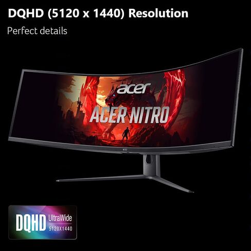 Acer Nitro 49in DQHD 5120x1440 Curved 240Hz Gaming Monitor EI491CUR W3 in Kuwait