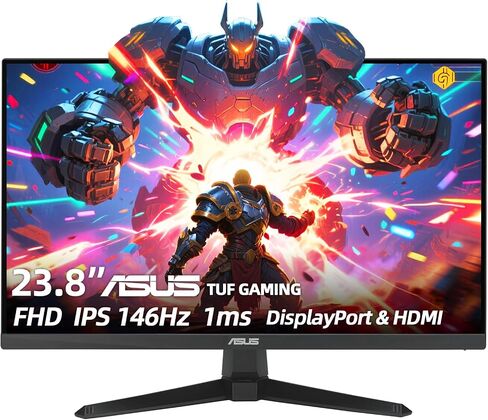 ASUS TUF Gaming 27" FHD Monitor, 200Hz, 0.3ms, Fast IPS, 99% sRGB, G-SYNC Compatible, ELMB, Gaming AI, AMD FreeSync, Low Blue Light, DisplayPort & 2 x HDMI, Tilt, VESA, Black in Kuwait