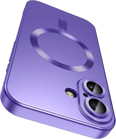 LEKEVO Magnetic for iPhone 16 Pro Case [Compatible with MagSafe][Built-in Camera Lens Protector] Slim Soft Silicone Bumper Shockproof Metallic Luster Phone Case (Burgundy) in Kuwait
