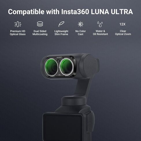NEEWER CPL + ND Filter Set Compatible with Insta360 Luna Ultra, Black in Kuwait