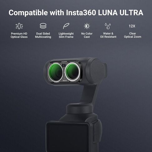 NEEWER Variable ND Filter Compatible with Insta360 Luna Ultra, Black in Kuwait