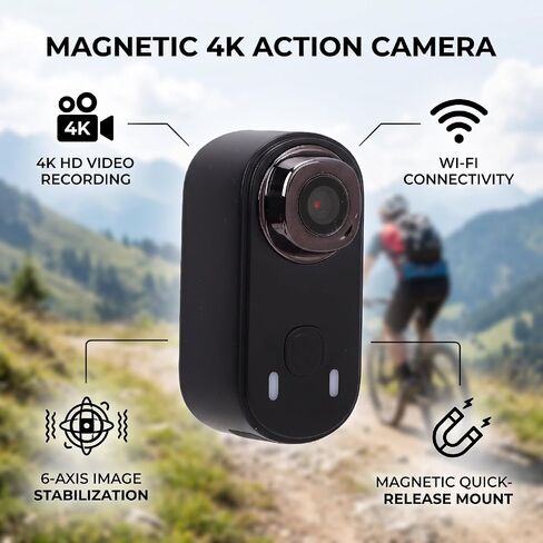 VBESTLIFE Magnetic Action Camera 4K 20MP Clip On Wearable Camera in Kuwait