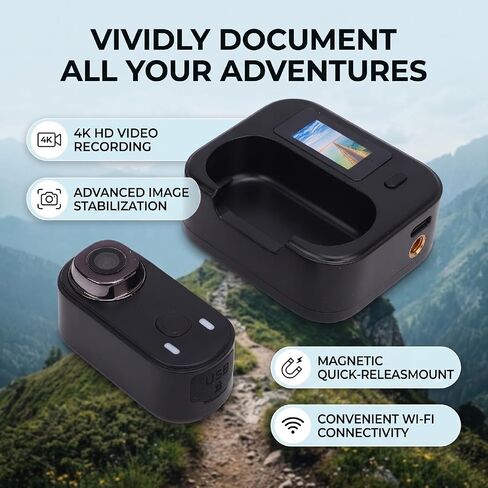 VBESTLIFE Magnetic Action Camera 4K 20MP Clip On Wearable Camera in Kuwait