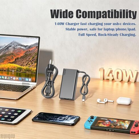 140W USB C Laptop Charger for Lenovo Yoga Pro ThinkPad HP OMEN Transcend 14 in Kuwait