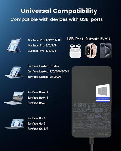 65W Surface Pro Charger Surface Laptop Charger for Surface Charger 44W 36W in Kuwait