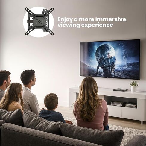 Utopia Home TV Wall Bracket, fits 13-42 inch Flat & Curved TVs, Space Saving Design, Swivels/Tilts/Extends/Rotates, Holds up to 20 Kg, Max VESA 200x200mm in Saudi Arabia