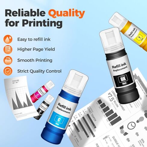 Compatible for EPT522 Ink Refill Bottles ET-2800 ET-2400 ET-4800 ET-2803 in Saudi Arabia