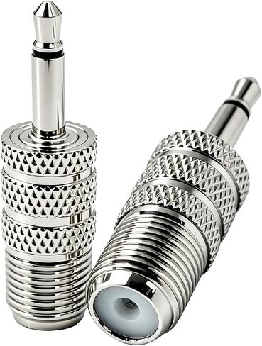 2-Pack F Type Female to 1/8" 3.5mm Male Adapter Coaxial Converter in Kuwait