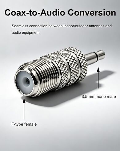 2-Pack F Type Female to 1/8" 3.5mm Male Adapter Coaxial Converter in Kuwait