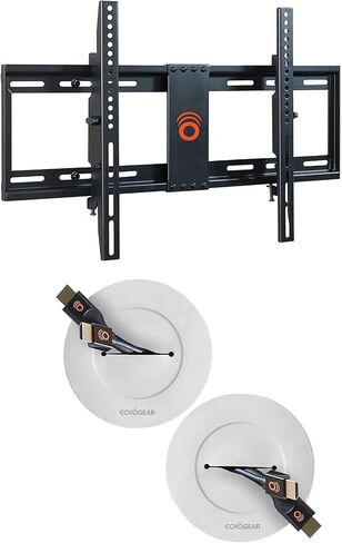 ECHOGEAR Tilting TV Mount & in Wall TV Cable Hider Bundle - Mount TVs Up to 70" & Conceal The Wires Behind The Wall in Kuwait