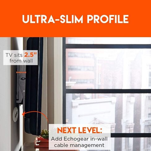 ECHOGEAR Tilting TV Mount & in Wall TV Cable Hider Bundle - Mount TVs Up to 70" & Conceal The Wires Behind The Wall in Kuwait