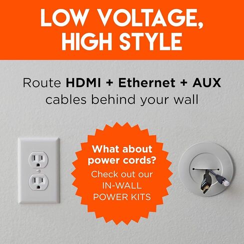 ECHOGEAR Tilting TV Mount & in Wall TV Cable Hider Bundle - Mount TVs Up to 70" & Conceal The Wires Behind The Wall in Kuwait