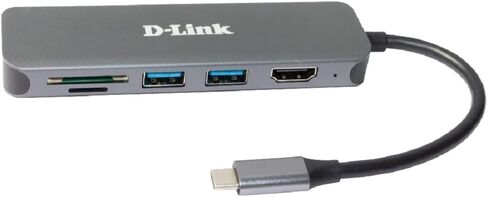 D-Link DUB-2327 6-in-1 USB-C Hub with Power Delivery (PD 60W), 4K HDMI, 2 USB 3.0 Ports, SD/MicroSD Card Reader for PC, MacBook Pro, MacBook Air, iPad Pro, Chromebook, Surface Pro and More in Kuwait