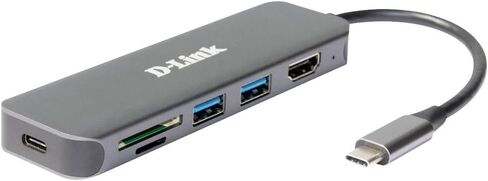 D-Link DUB-2327 6-in-1 USB-C Hub with Power Delivery (PD 60W), 4K HDMI, 2 USB 3.0 Ports, SD/MicroSD Card Reader for PC, MacBook Pro, MacBook Air, iPad Pro, Chromebook, Surface Pro and More in Kuwait