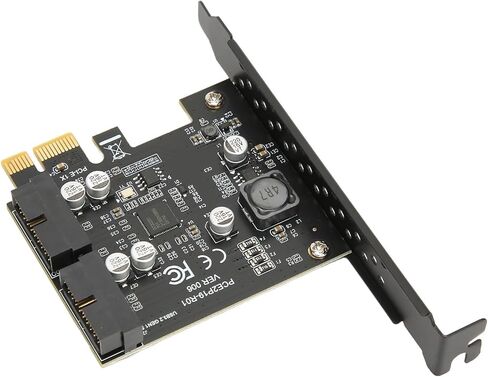 Internal PCIe Card, High-Speed USB 3.2 Gen1 Expansion with 19-Pin Connector, PCIe Adapter for 8 10 11 Compatible, for GAMERS DIY Builders and Office Upgrades (19PIN Black Board) in Kuwait