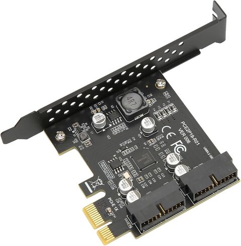 Internal PCIe Card, High-Speed USB 3.2 Gen1 Expansion with 19-Pin Connector, PCIe Adapter for 8 10 11 Compatible, for GAMERS DIY Builders and Office Upgrades (19PIN Black Board) in Kuwait