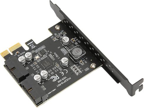Internal PCIe Card, High-Speed USB 3.2 Gen1 Expansion with 19-Pin Connector, PCIe Adapter for 8 10 11 Compatible, for GAMERS DIY Builders and Office Upgrades (19PIN Black Board) in Kuwait