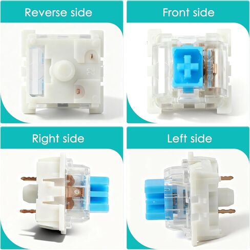 61Pcs Clickers for 3D Prints,Mechanical Keyboard Keycaps Set with Remover Tool,Blue Switches,DIY Accessories,Applicable for Blue Switch Mechanical Keyboard,Ideal for Typists & Keyboard Enthusiasts in Kuwait