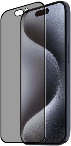 Muvit Tiger Glass Plus Privacy Recycled Tempered Glass for iPhone 15 Pro – Screen Protector Limiting the Angle of View – Heavy Duty 9H+ Glass – Anti-Fingerprint and Easy to Apply, Lifetime Warranty in Kuwait