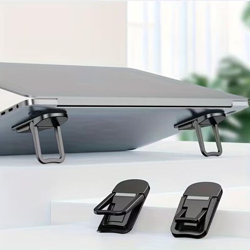 Laptop Stand Two Speed Adjustable Foldable Portable Elevated Compact Computer Riser for Home Office Travel Improves Airflow, 2pcs in Kuwait