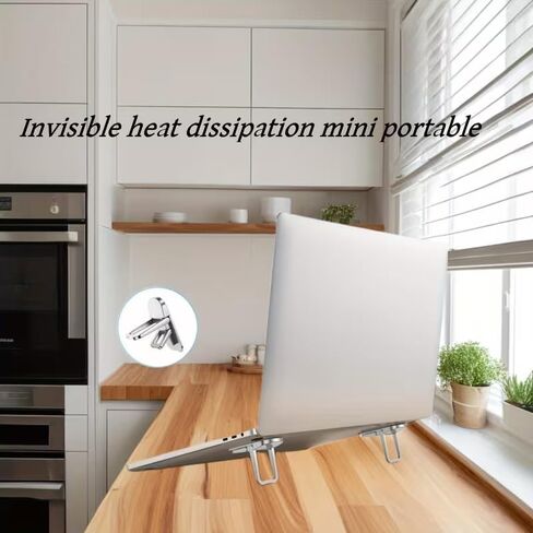 Laptop Stand Two Speed Adjustable Foldable Portable Elevated Compact Computer Riser for Home Office Travel Improves Airflow, 2pcs in Kuwait