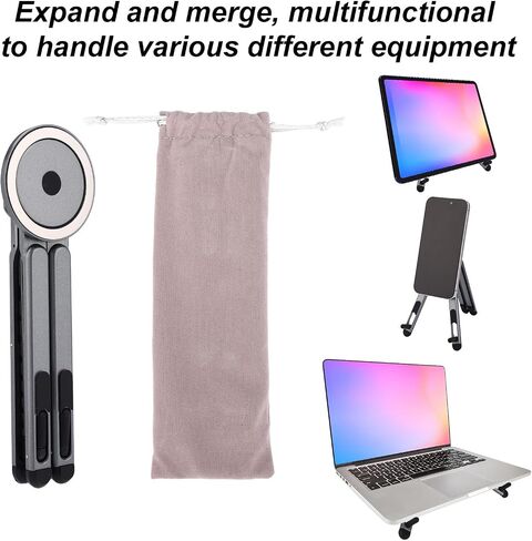 Portable Foldable Laptop Stand for Desk, 3-in-1 Aluminum Alloy Magnetic Phone Stand & Laptop Riser Multi-Device Ergonomic Adjustable Holder for Travel Desk Home Office (Gun Gray) in Kuwait
