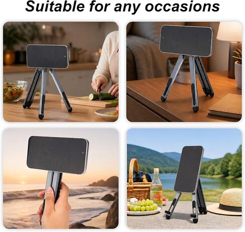 Portable Foldable Laptop Stand for Desk, 3-in-1 Aluminum Alloy Magnetic Phone Stand & Laptop Riser Multi-Device Ergonomic Adjustable Holder for Travel Desk Home Office (Gun Gray) in Kuwait