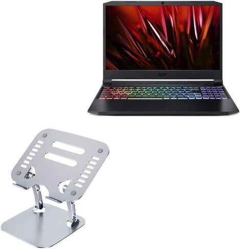 BoxWave Stand and Mount Compatible with Acer Nitro 5 NH.QESAA.005 (15.6 in) - Executive VersaView Stand, Ergonomic Adjustable Viewing Angle Metallic Riser - Metallic Silver in Kuwait