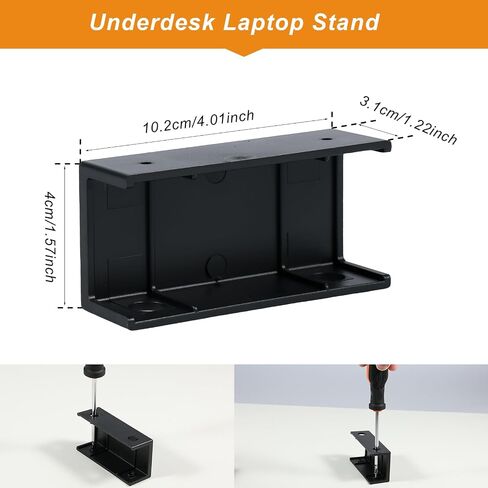 Under Desk Laptop Mount, Multipurpose Adjustable Under Desk Shelf Holder with Anti-Scratch Pads for Laptop Office, Black in Kuwait
