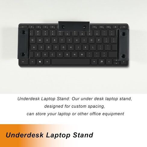 Under Desk Laptop Mount, Multipurpose Adjustable Under Desk Shelf Holder with Anti-Scratch Pads for Laptop Office, Black in Kuwait