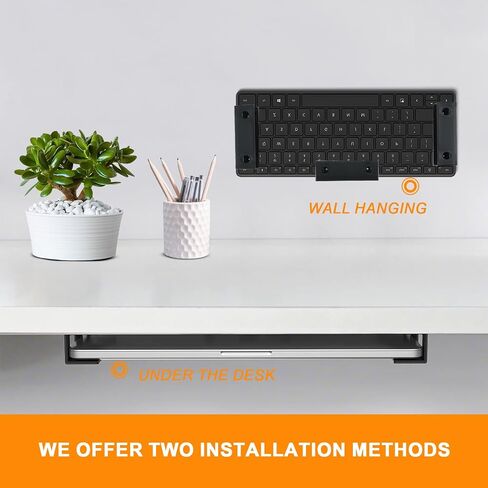 Under Desk Laptop Mount, Multipurpose Adjustable Under Desk Shelf Holder with Anti-Scratch Pads for Laptop Office, Black in Kuwait