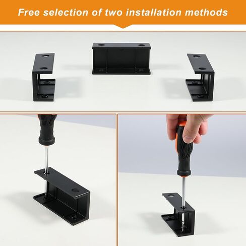 Under Desk Laptop Mount, Multipurpose Adjustable Under Desk Shelf Holder with Anti-Scratch Pads for Laptop Office, Black in Kuwait