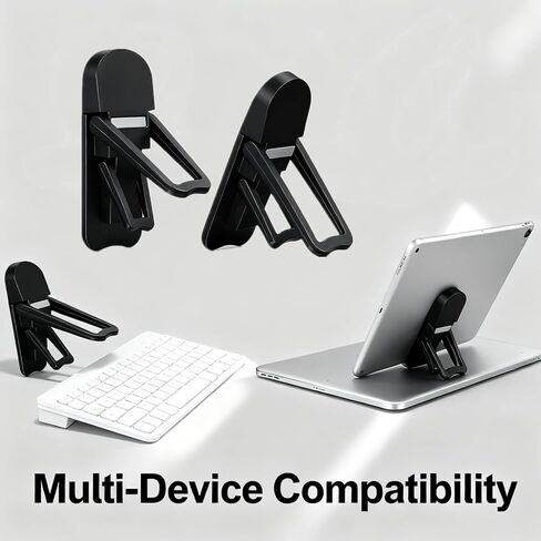4 Pcs Black Mini Portable Keyboard Riser Adjustable Foldable Keyboard Stand with Dual Tilt Angles Self-Adhesive Invisible Lift for Desktop Notebook and Computer Use in Kuwait